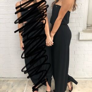 Black Strapless Stretchy Jumpsuit